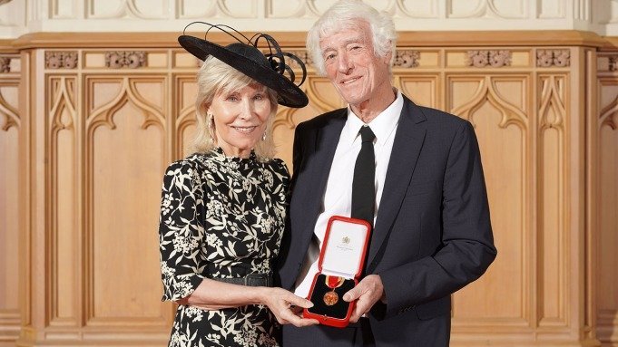 Sir Roger Deakins was knighted Feb. 1 at Windsor Castle. Pictured with his wife and collaborator, James Ellis Deakins.