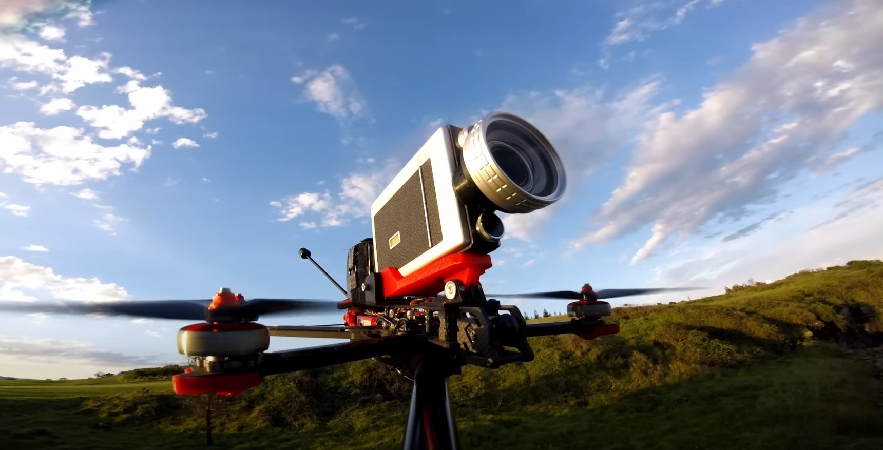 Super 8 film on a drone
